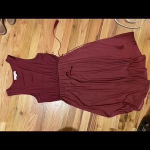LOFT midi burgandy dress